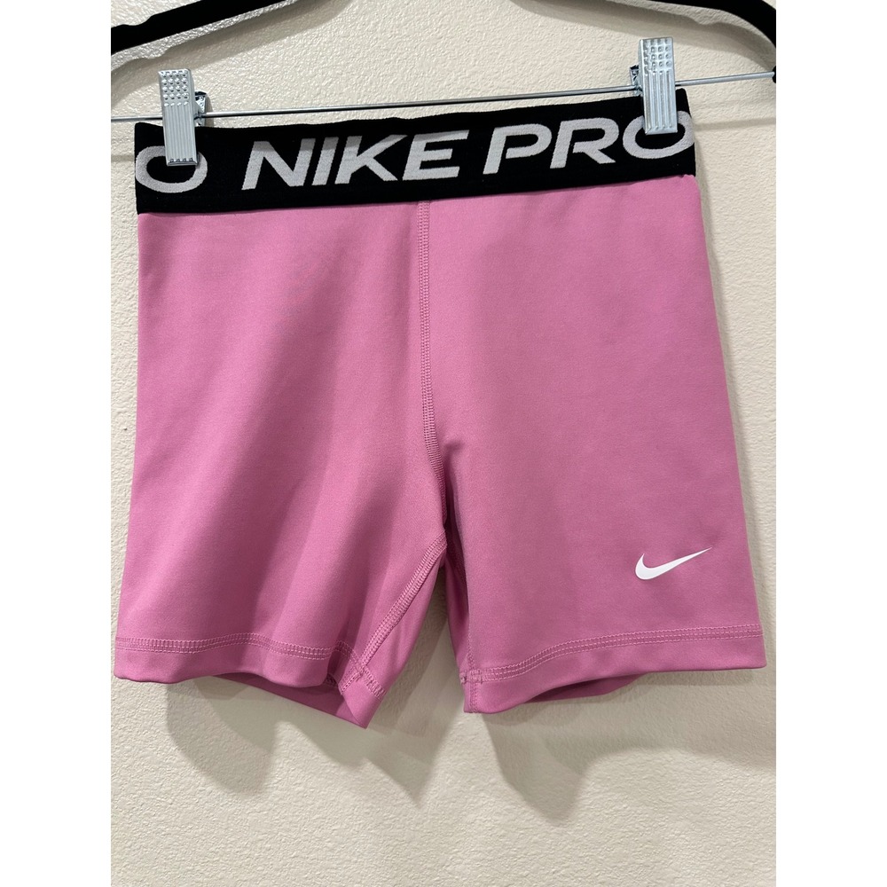 Nike Pro Girls Pink Compression Athletic Shorts Size Large